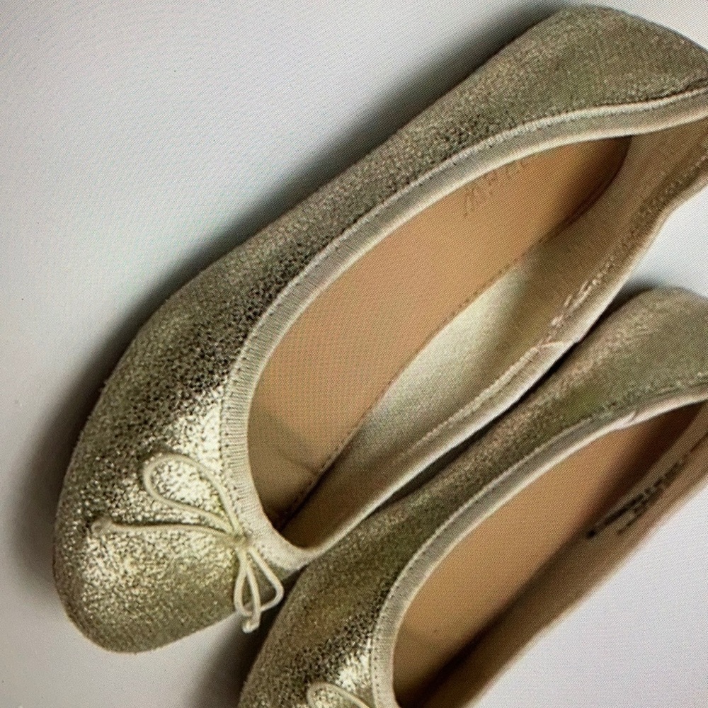 Girls metallic ballet flats cute shoes